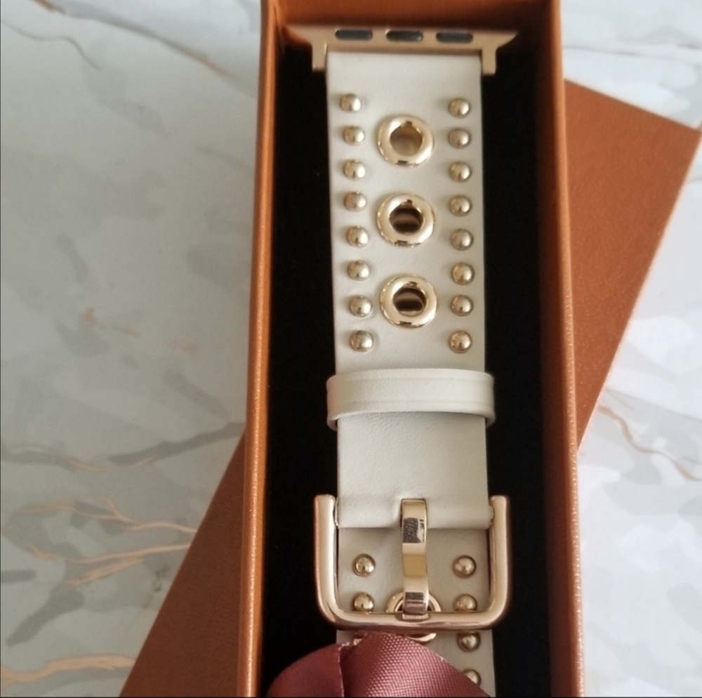 Hollow Rivet Leather Bands Compatible with Apple Watch 38mm